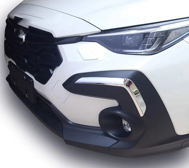 2 x Chrome Front Bumper Fog Light Cover Trims for Subaru Crosstrek (2024–2025)