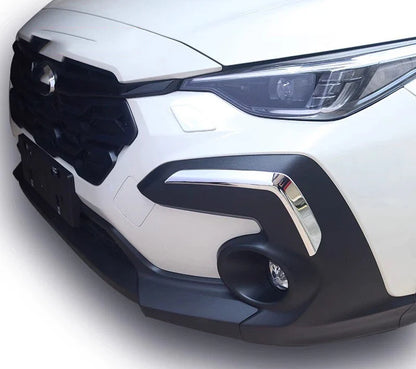 2 x Chrome Front Bumper Fog Light Cover Trims for Subaru Crosstrek (2024–2025)