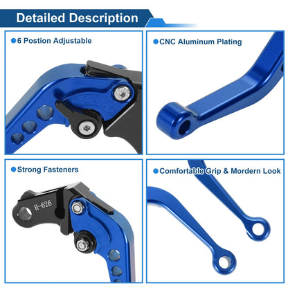 Long Brake Clutch Levers for Honda CB919 (2002–2007) Blue 1 Pair