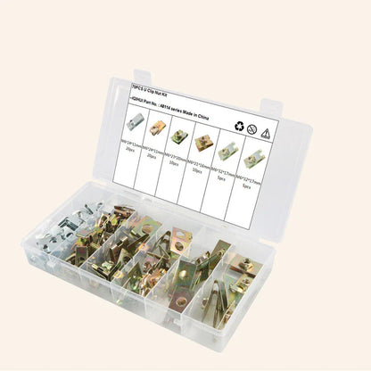 70Pcs Universal Metal U-Type Fastener Clips for Fender Bumper Dashboard