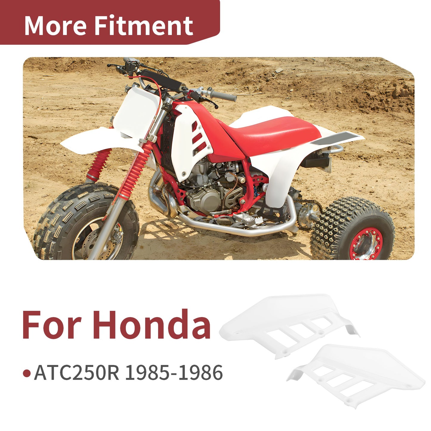 Radiator Shrouds for Honda ATC250R (1985–1986) - White Left + Right