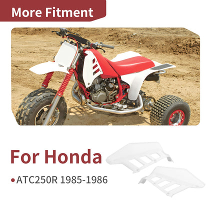 Radiator Shrouds for Honda ATC250R (1985–1986) - White Left + Right
