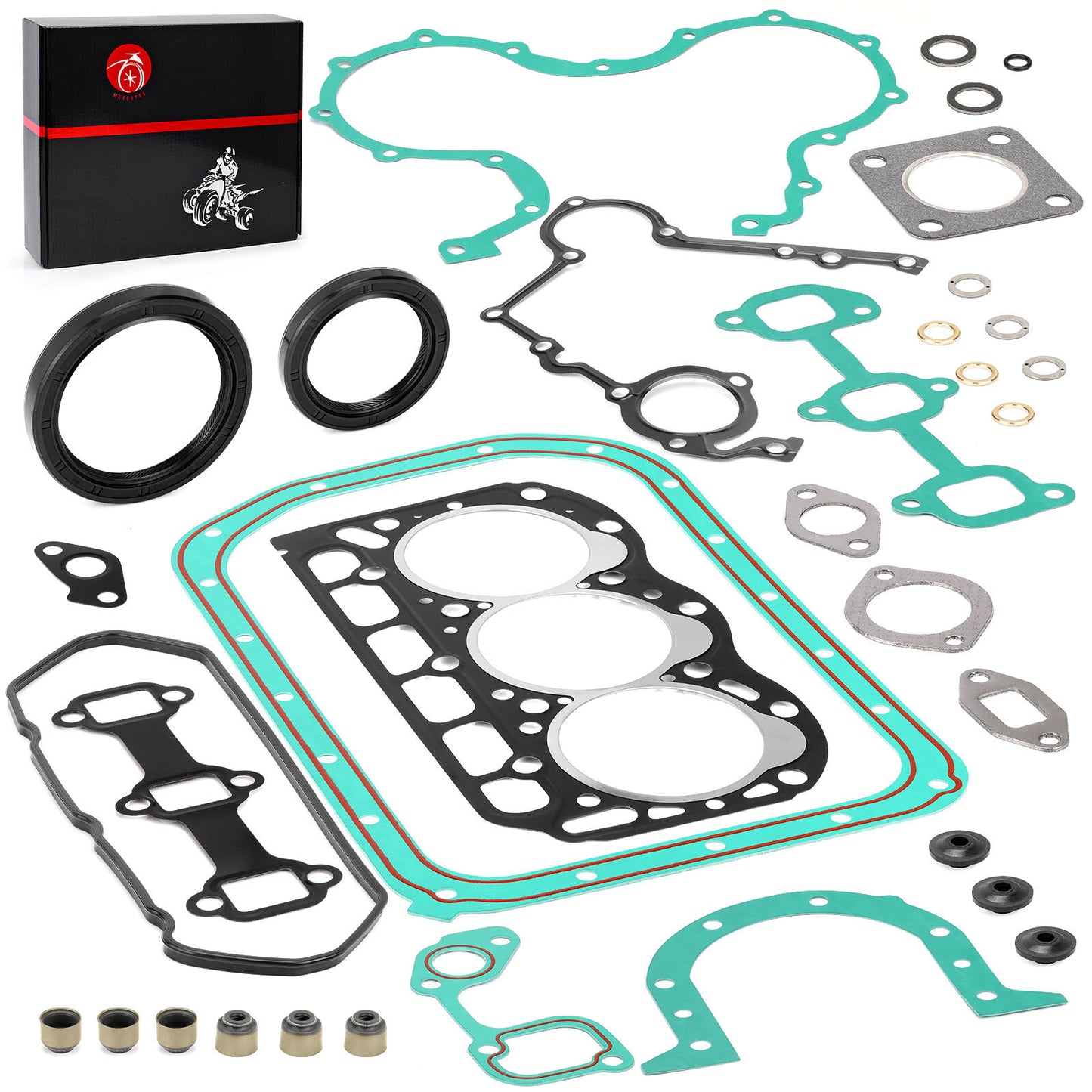 Engine Gaskets Seals Rebuild Kit for Kawasaki Mule 2510 3010 4010 (1998–2009)
