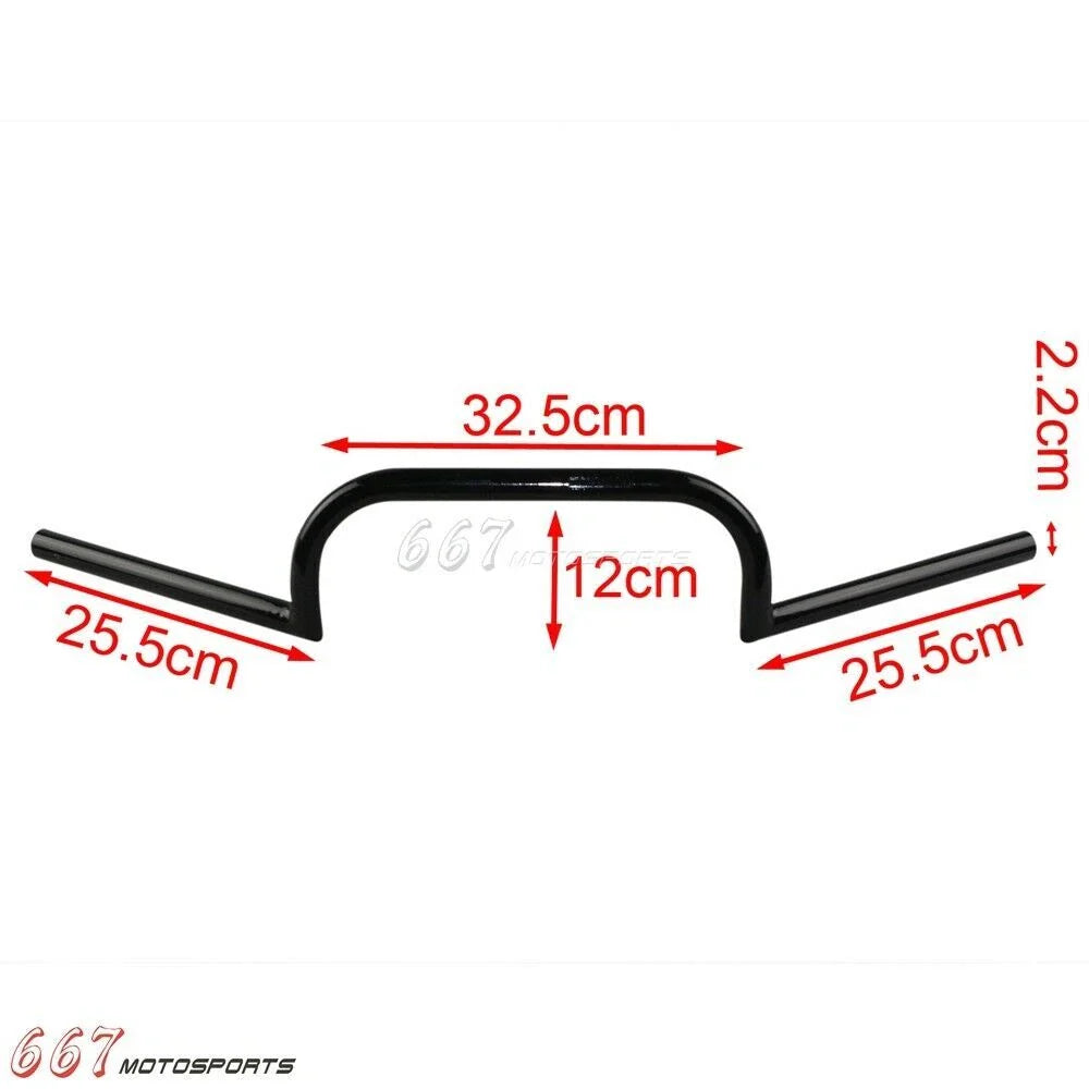 7/8" Handlebars for Harley Sportster Clubman Chopper Cafe Racer Black