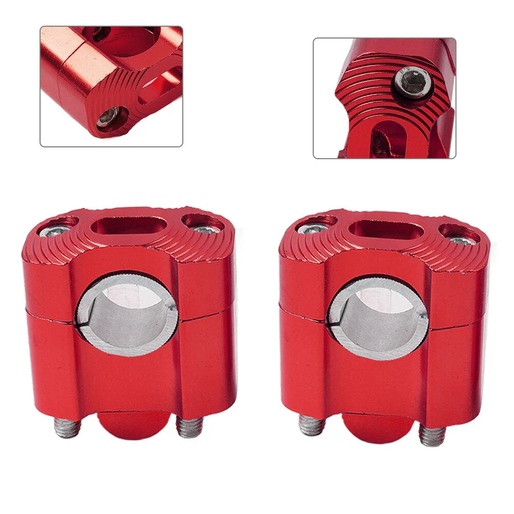Fat Bar Mount Clamps Risers Adaptor 7/8 to 1-1/8 for Dirt Pit Bike ATV Red
