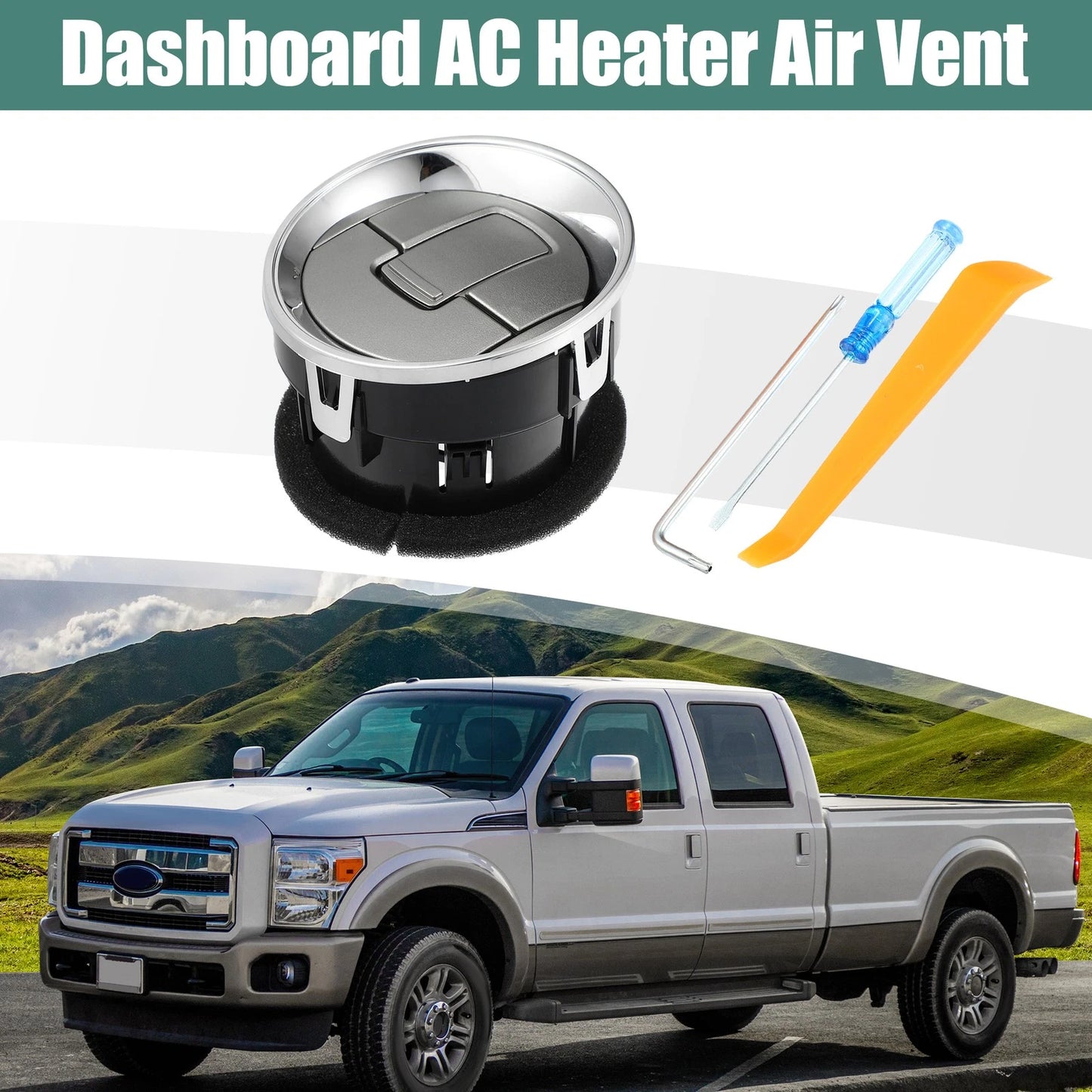 Chrome Front Dashboard Louver AC Heater Air Vent 9L3Z19893CA for Ford F150 (2009–2014)