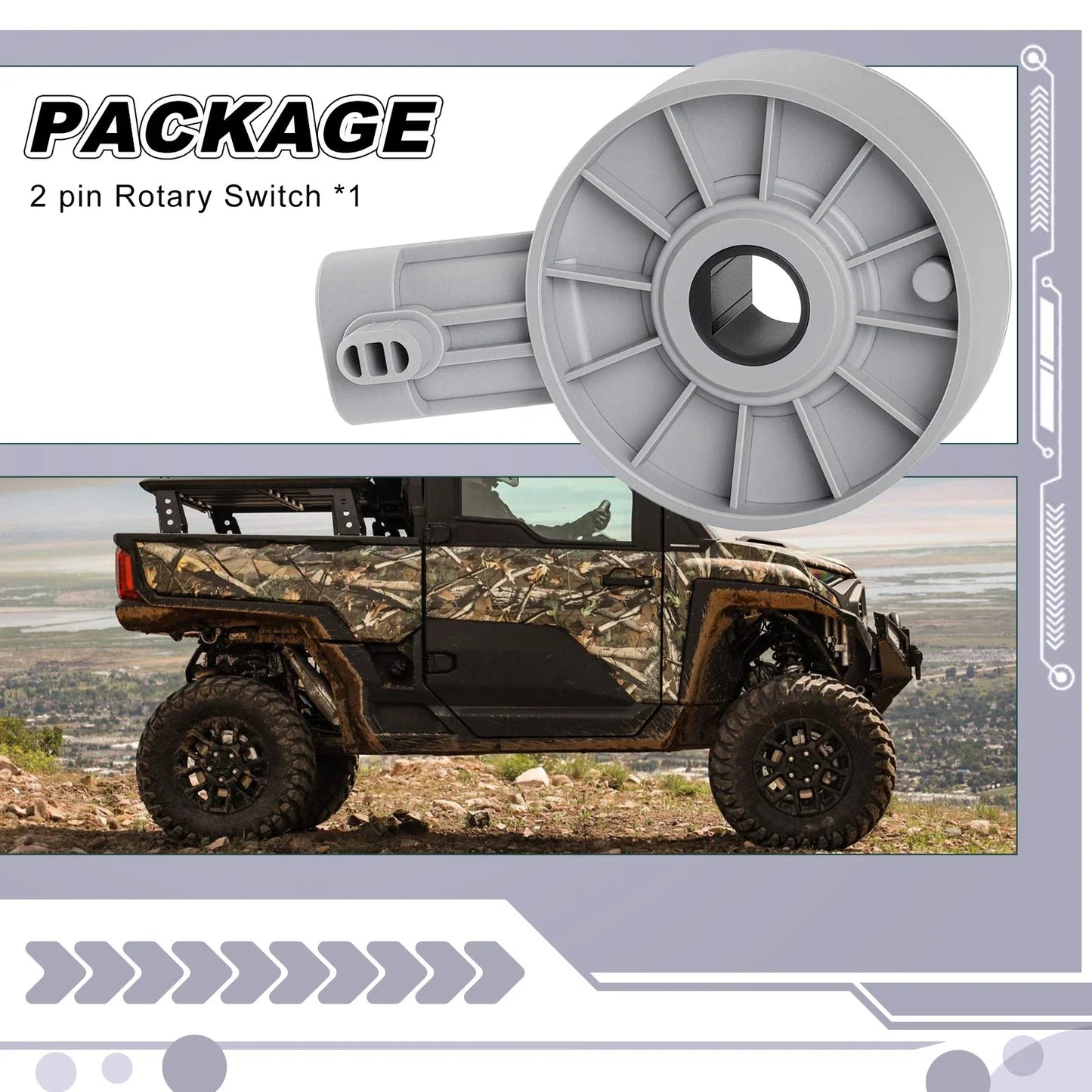 Resistive 2-Pin Rotary Switch for Polaris RZR S 1000 RZR XP 1000 (2018–2023)