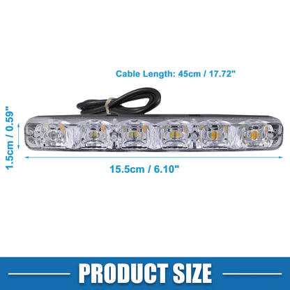 Set of 2 LED Daytime Running Lights for Car (White Amber Turn Signal)