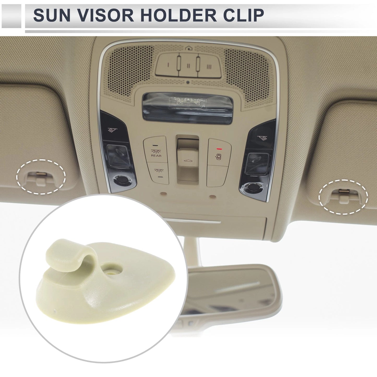 Sun Visor Holder Clip for Chrysler Sebring, Dodge Avenger (No. 1GW25DW1AA) Beige