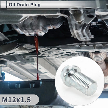 Set of 1 M12x1.5 Engine Oil Drain Plug with Gasket for Car Motorcycle