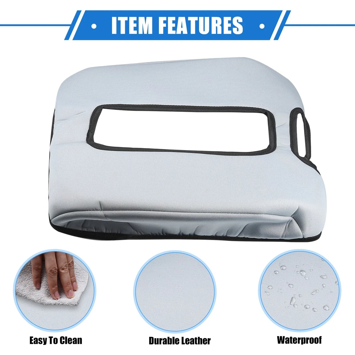 Armrest Protector Cover Pad for GMC Sierra 2014-2017 - Gray