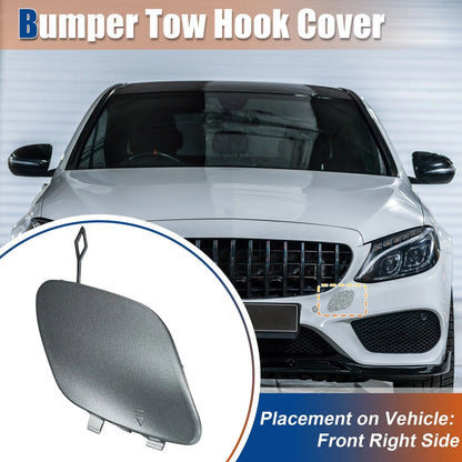 Front Car Bumper Tow Hook Cover for Mercedes-Benz (2019-2023) Dark Silver