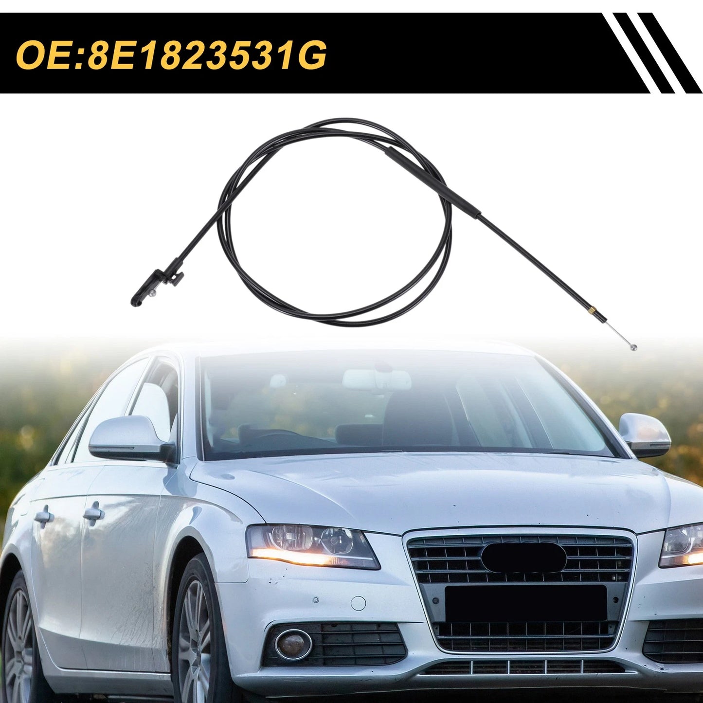 Hood Release Cable No. 8E1823531G for Audi A4 S4 RS4 (2005–2008)