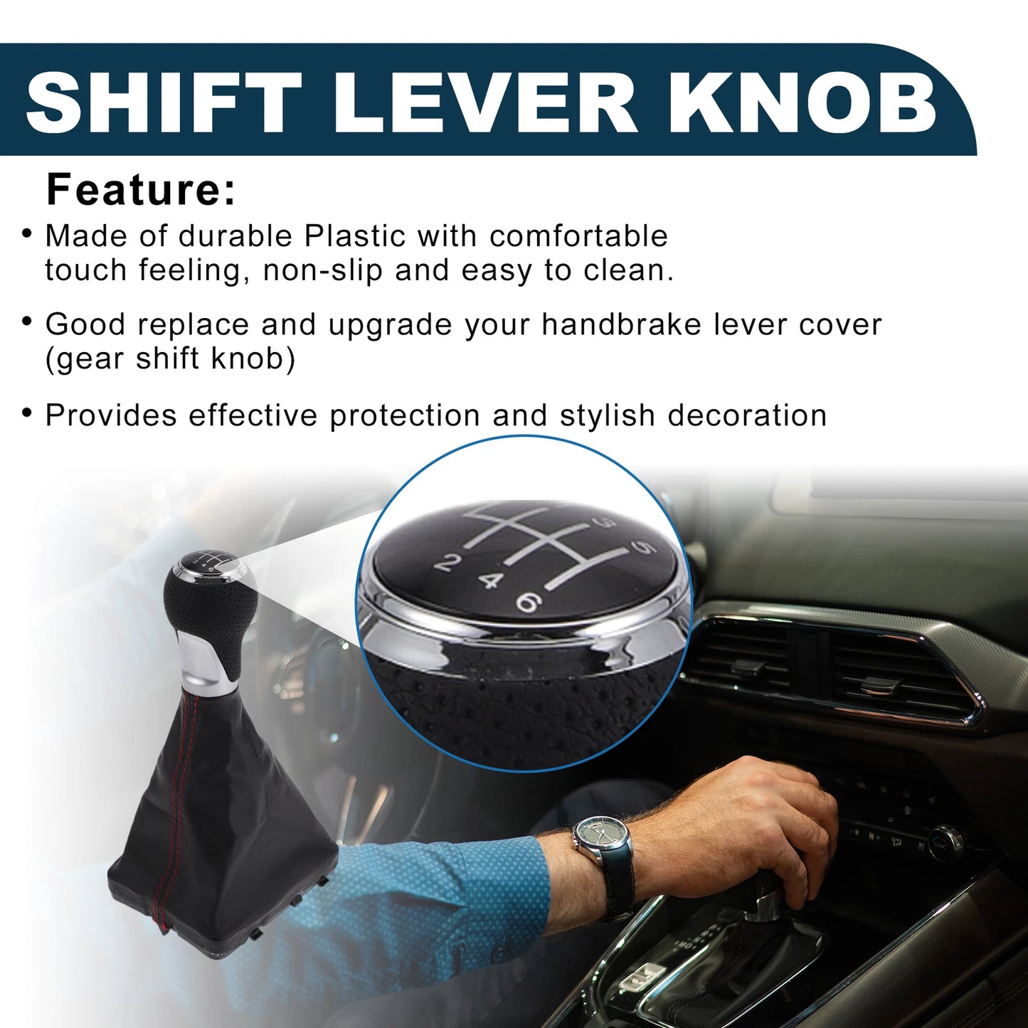 6 Speed Gear Shifter Knob w/ Cover No. 4F0863278 for Audi A6 (2005–2011)
