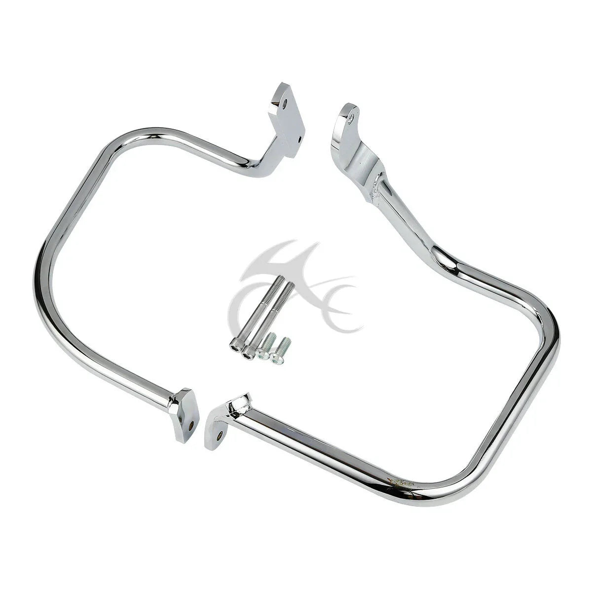 Chrome/Black Saddlebag Guard Rail Crash Bar for Harley FLST FLSTC (2000-2017)