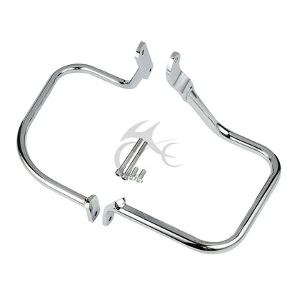 Chrome/Black Saddlebag Guard Rail Crash Bar for Harley FLST FLSTC (2000-2017)