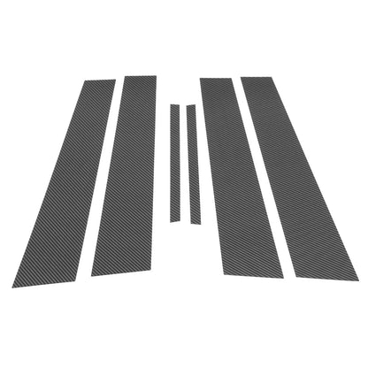 6 Pcs Door Pillar Window Trim for Dodge Charger (2011-2014) Black Carbon Fiber