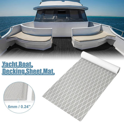 EVA Faux Teak Decking Sheet 27.5"x75" for Boat Yacht (Gray White)