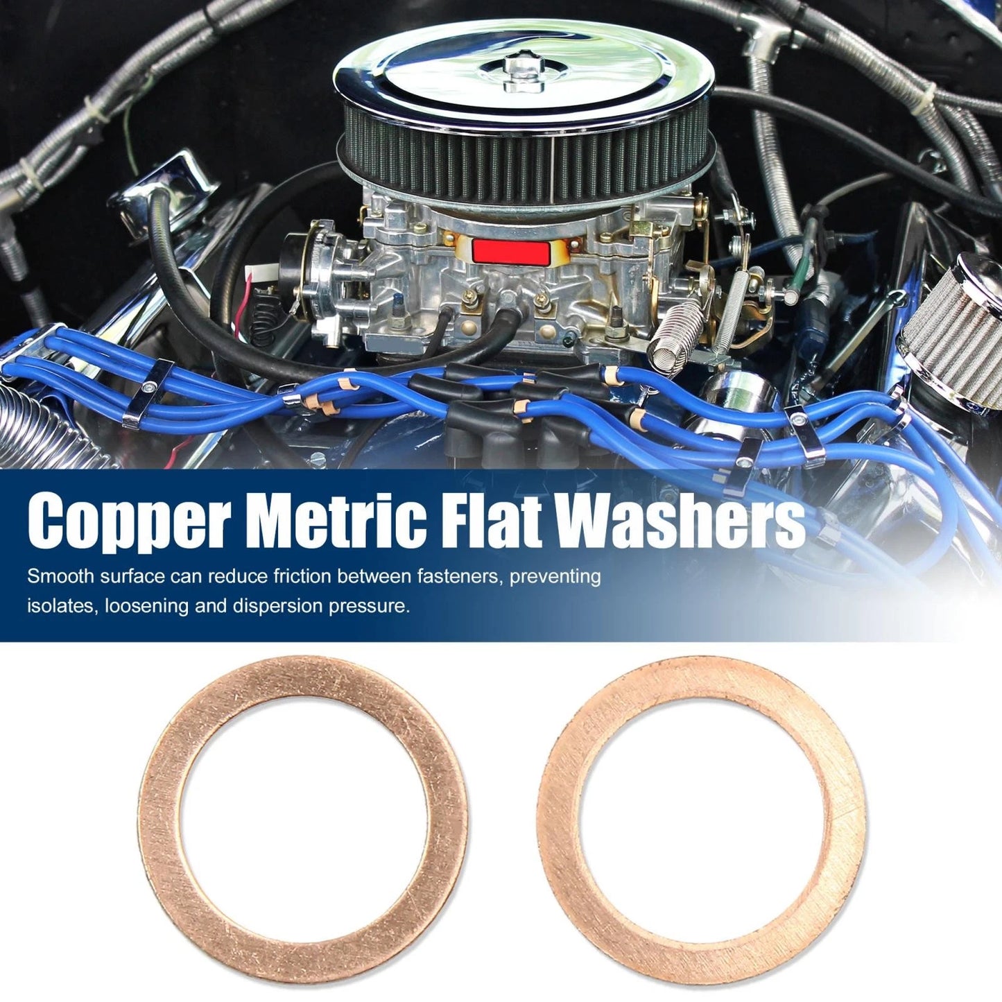 Set of 30 Copper Crush Washers for Flat Car Sealing Gasket Rings