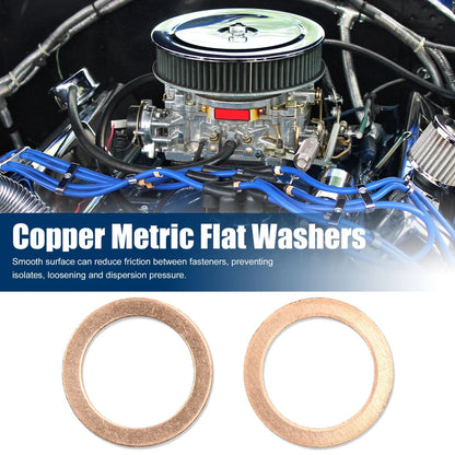 Set of 30 Copper Crush Washers for Flat Car Sealing Gasket Rings
