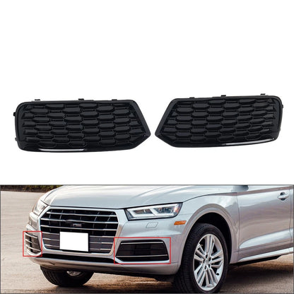 Front Bumper Honeycomb Fog Light Grille for Audi A4 S4 (2019–2020) - Glossy Black