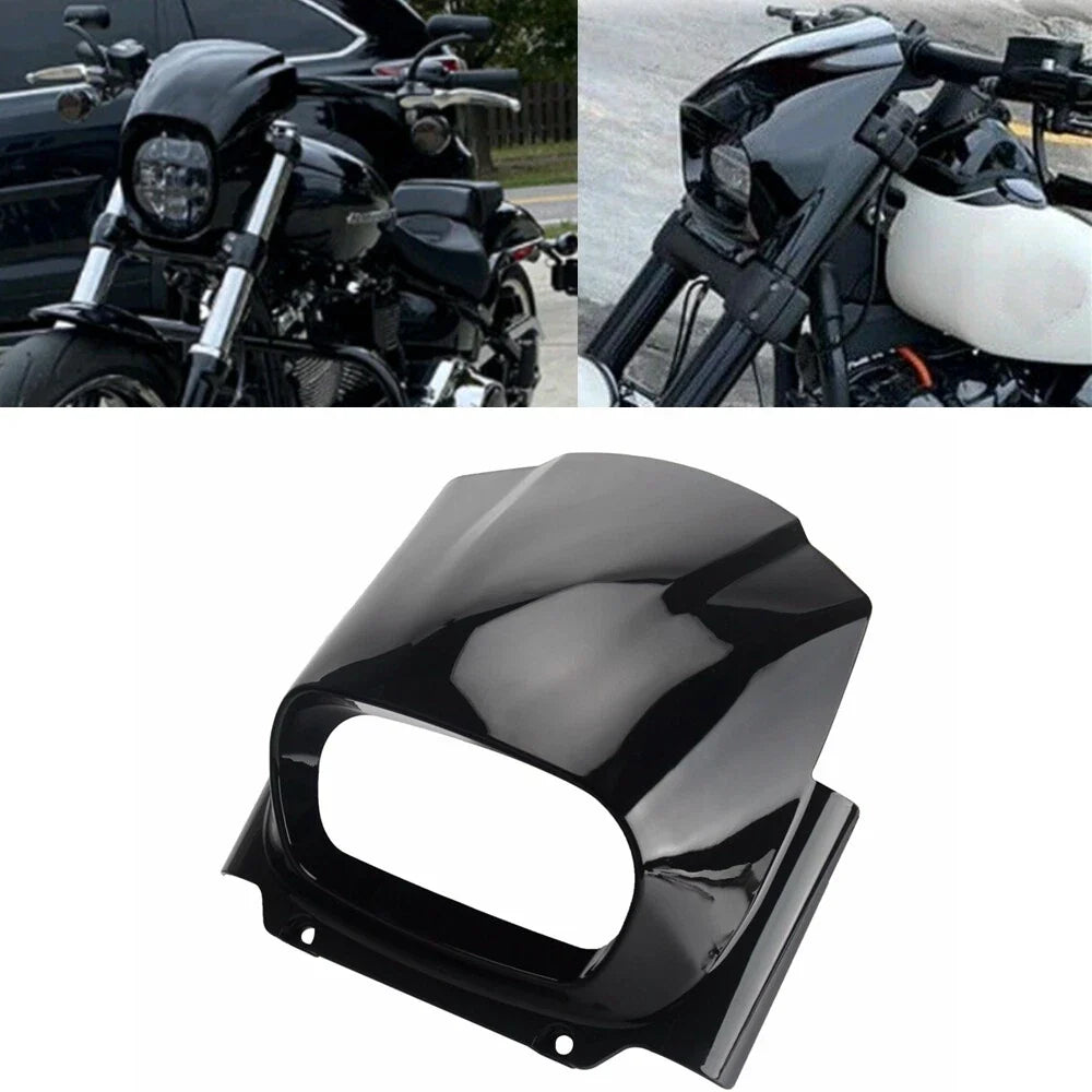 Black Front Headlight Fairing Cover for Harley Softail Fat Bob (2018-2022)