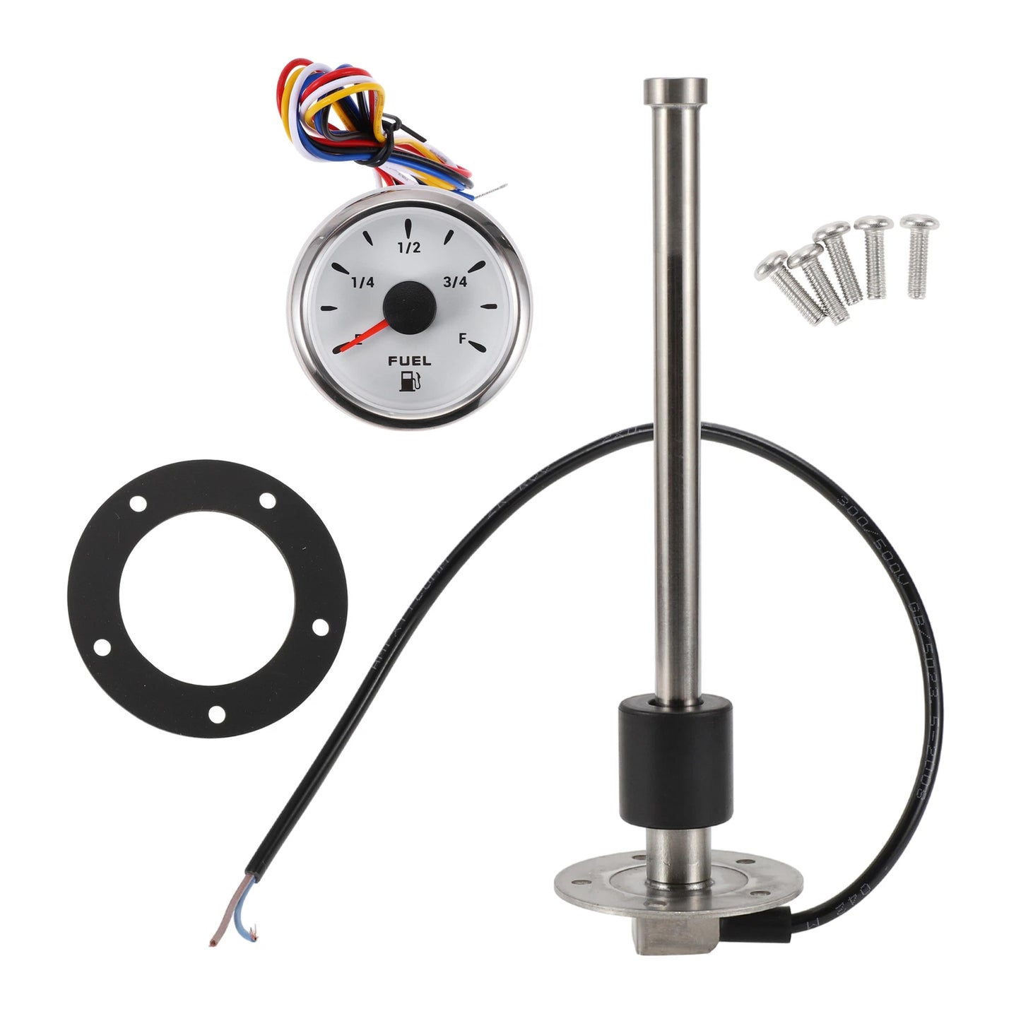Fuel Sending Unit and Gauge Kit 0-190 Ohm for Boat Car Truck (0-190)