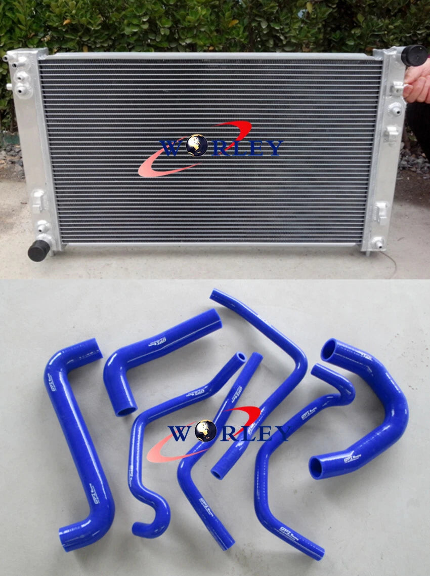 Aluminum Radiator + Blue Hose for Holden Commodore VT VX VU HSV (1997–2006)