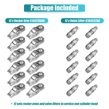Rocker Arm & Valve Lifter Kit 12 x Pcs for Chrysler 200, 300 & Dodge Charger