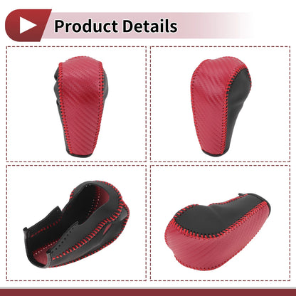 1 Pc Gear Shift Knob Cover for Ford Edge (2011–2014) Red Faux Leather