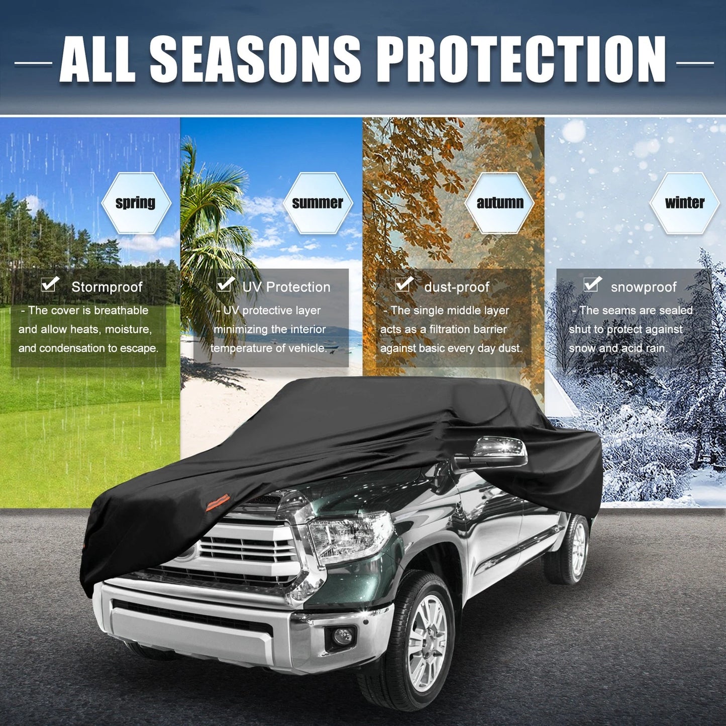 Waterproof Aluminum Film Car Cover for Toyota Tacoma Crew (2005–2021)