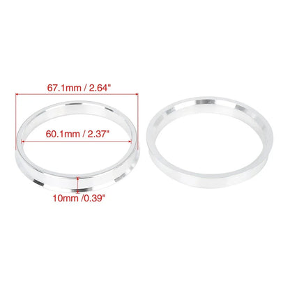4pcs 67.1–60.1 mm Aluminium Hub Centric Rings Wheel Bore Spacer