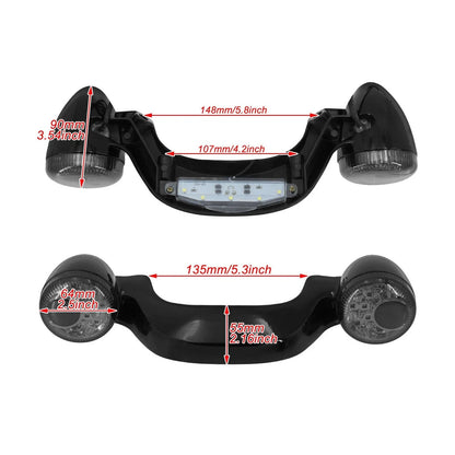 Black Rear Turn Signal Brake Light Bar for Harley Touring Street Glide (2010-2022)