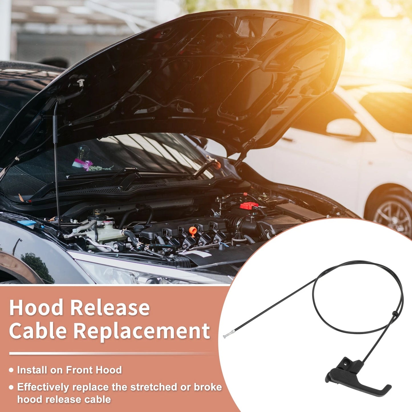 Bonnet Hood Release Cable for Mercedes Sprinter 901-905 (1995–2006) No.9017500359