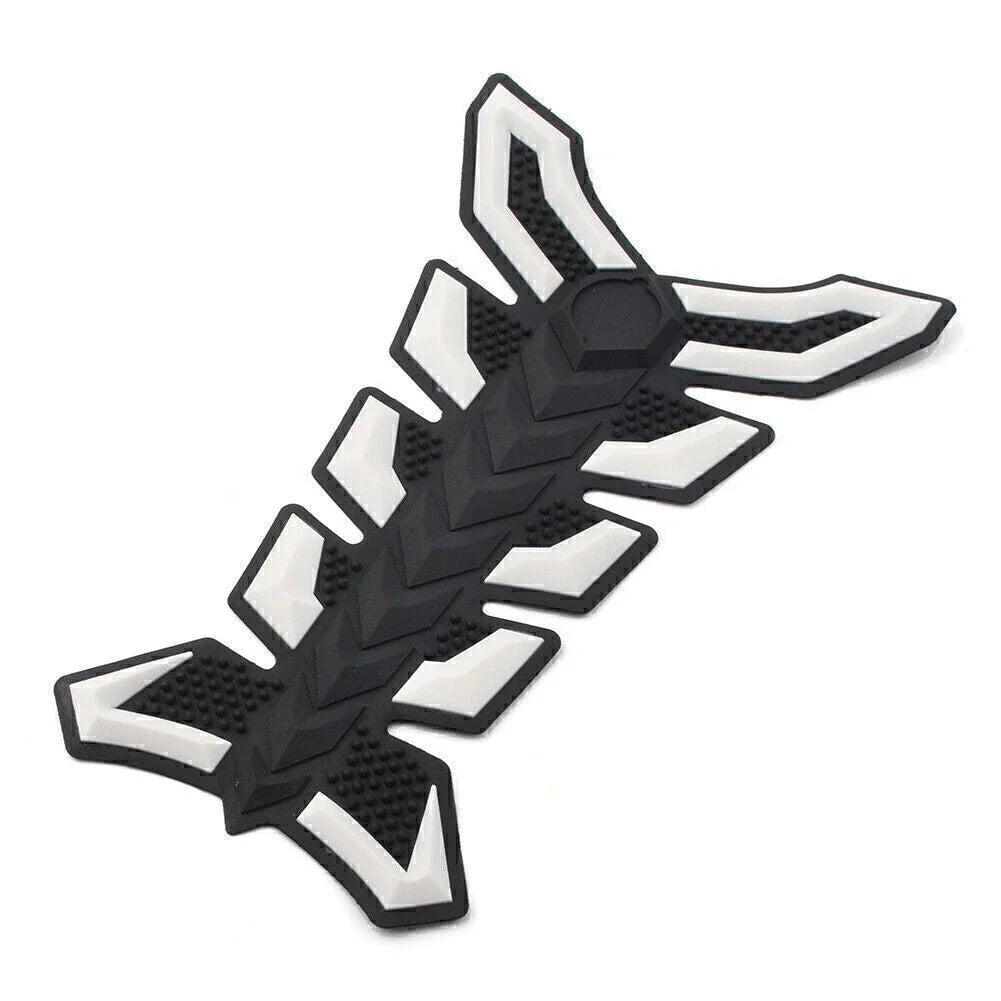 3D Decal Sticker Protector for Motorcycle White Gas Fuel Oil Tank Pad Fish Bone