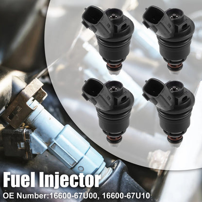 Set of 4 Fuel Injectors 16600-67U00 for Nissan 240SX Silvia (1991–1998)