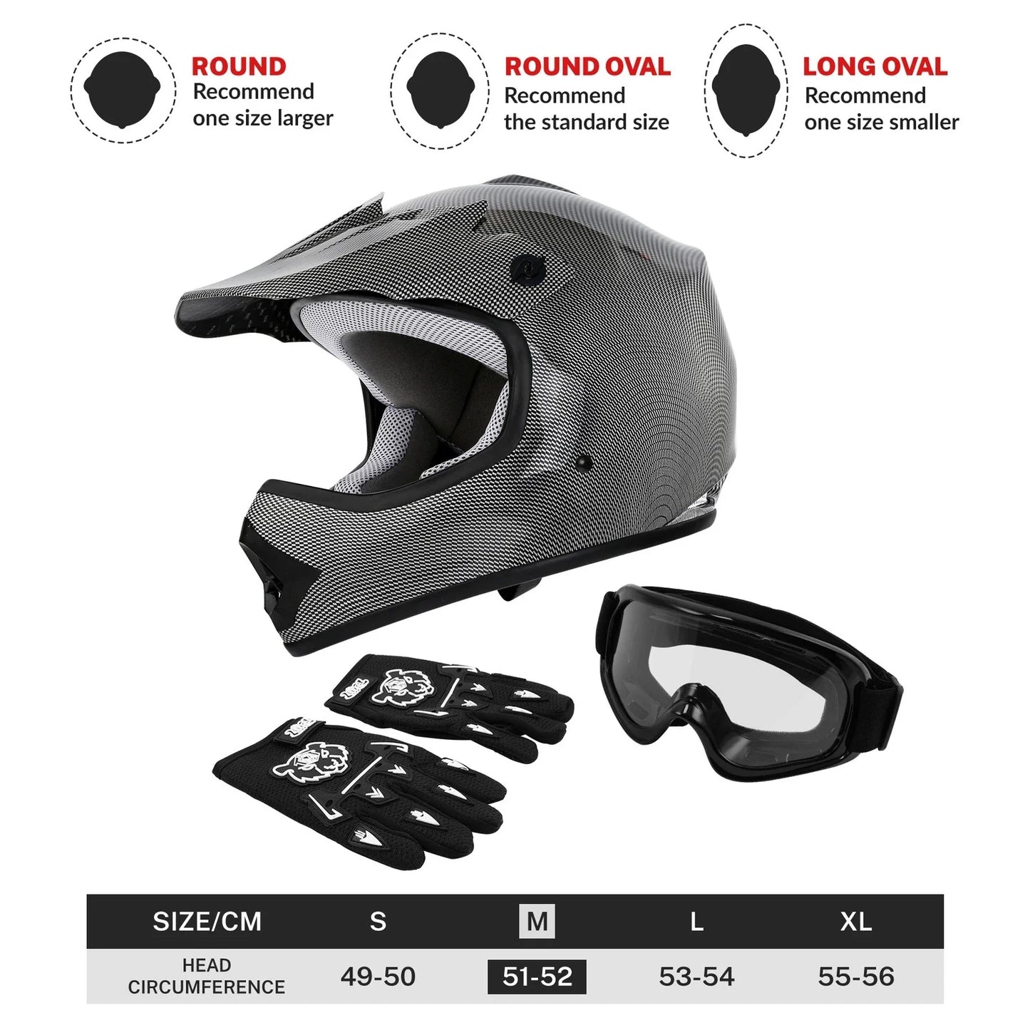Youth Motorcross Helmet for Motorcycle Size S M L XL DOT Kid Dirt Bikes ATV