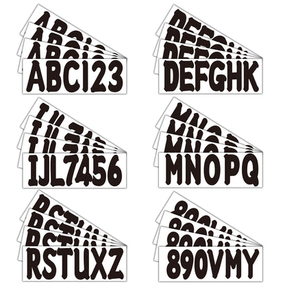 Set of 4 Custom Boat Registration Numbers Decals A-Z & 0-9 - Black
