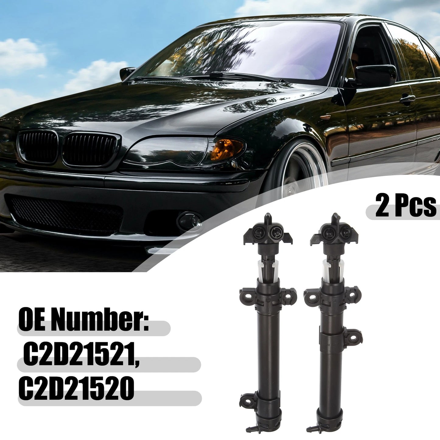2X Headlight Washer Nozzle Sprayer Jet for Jaguar XJ