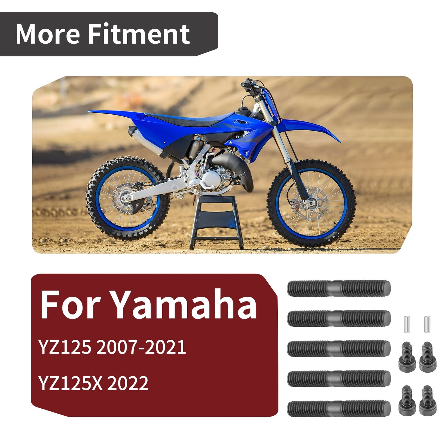 Cylinder Head Studs for Yamaha YZ125/YZ125X (2007–2022)