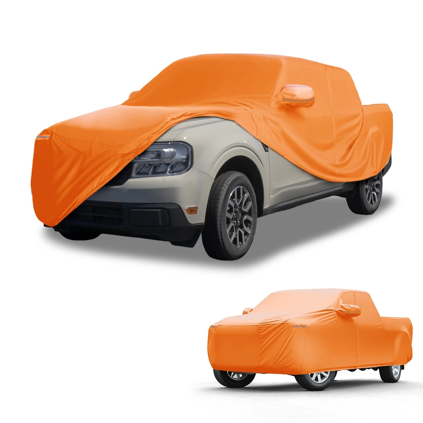 Waterproof Car Cover for Ford Maverick (2022–2023) - Orange Cotton, Zipper