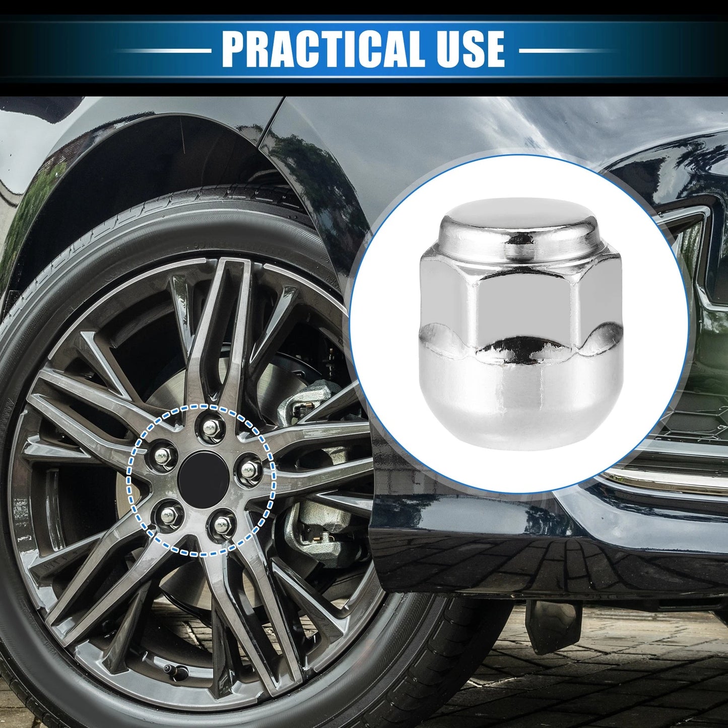 5 Pcs Wheel Lug Nuts M14x1.5 for Honda Odyssey, Pilot
