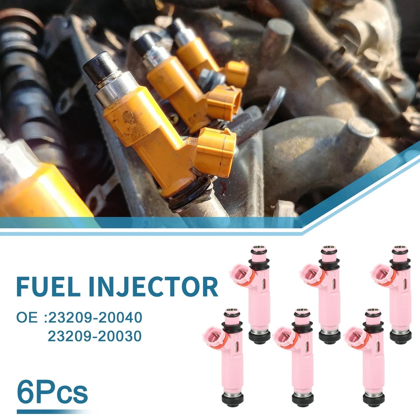 Fuel Injector 3.3L for Toyota Highlander Hybrid (2006-2010) 6 x Pcs
