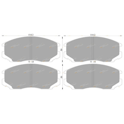 Set of 4 Front Disc Brake Pads for Daihatsu Terios (1997–2000)