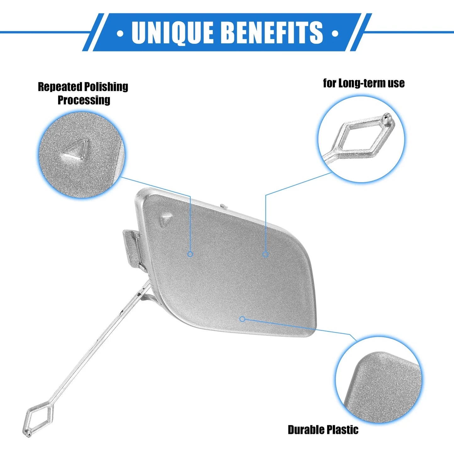 Front Bumper Tow Hook Cover for Mercedes-Benz R350 (2011-2012) Silver Tone