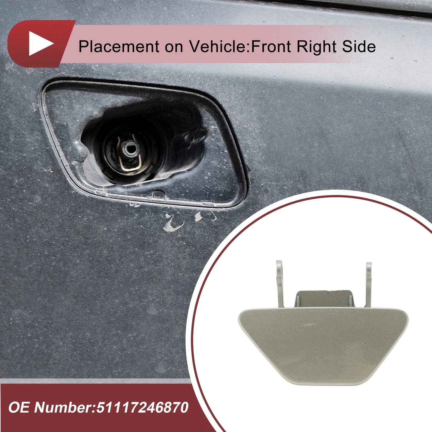 Bumper Trim Nozzle Cover Bronze for BMW 528i (2012-2013)