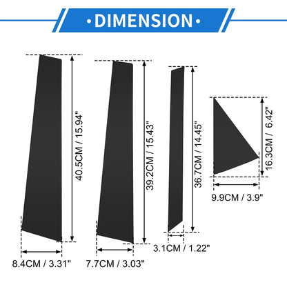 8 Pcs Black Door Pillar Window Trim for Hyundai Tucson (2016-2018)
