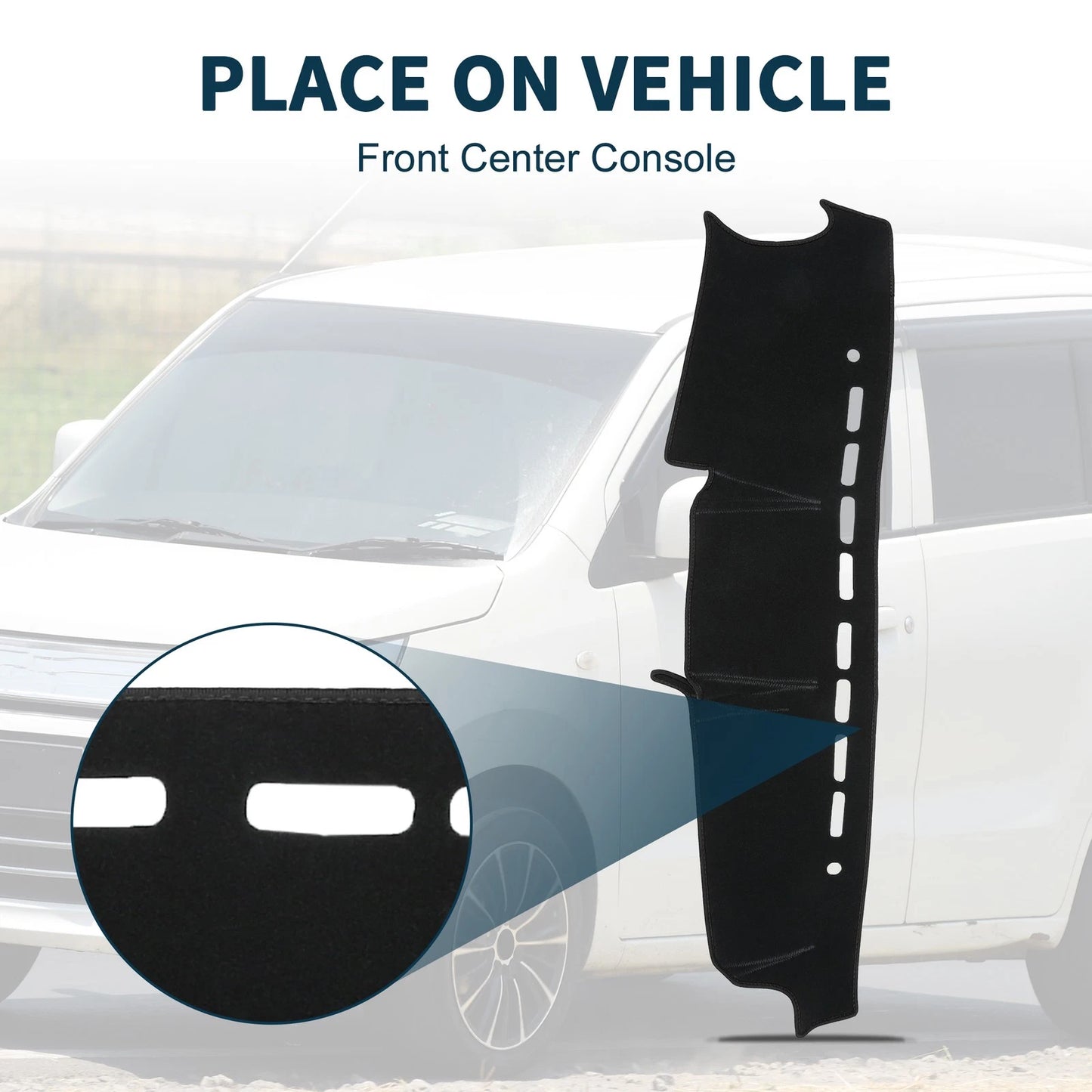 Dashboard Cover Mat for Suzuki Jimny JB64 JB74 (2018–2024) w/ Sticker Black