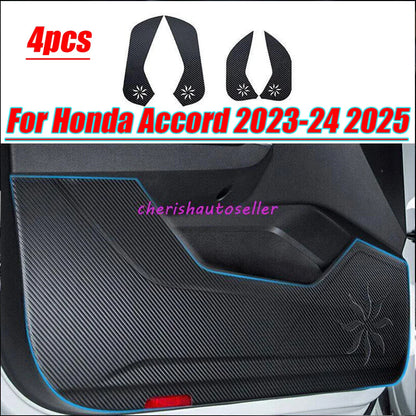 Anti-Kick Inner Door Sticker, Carbon Fiber Leather for Honda Accord (2023–2025)