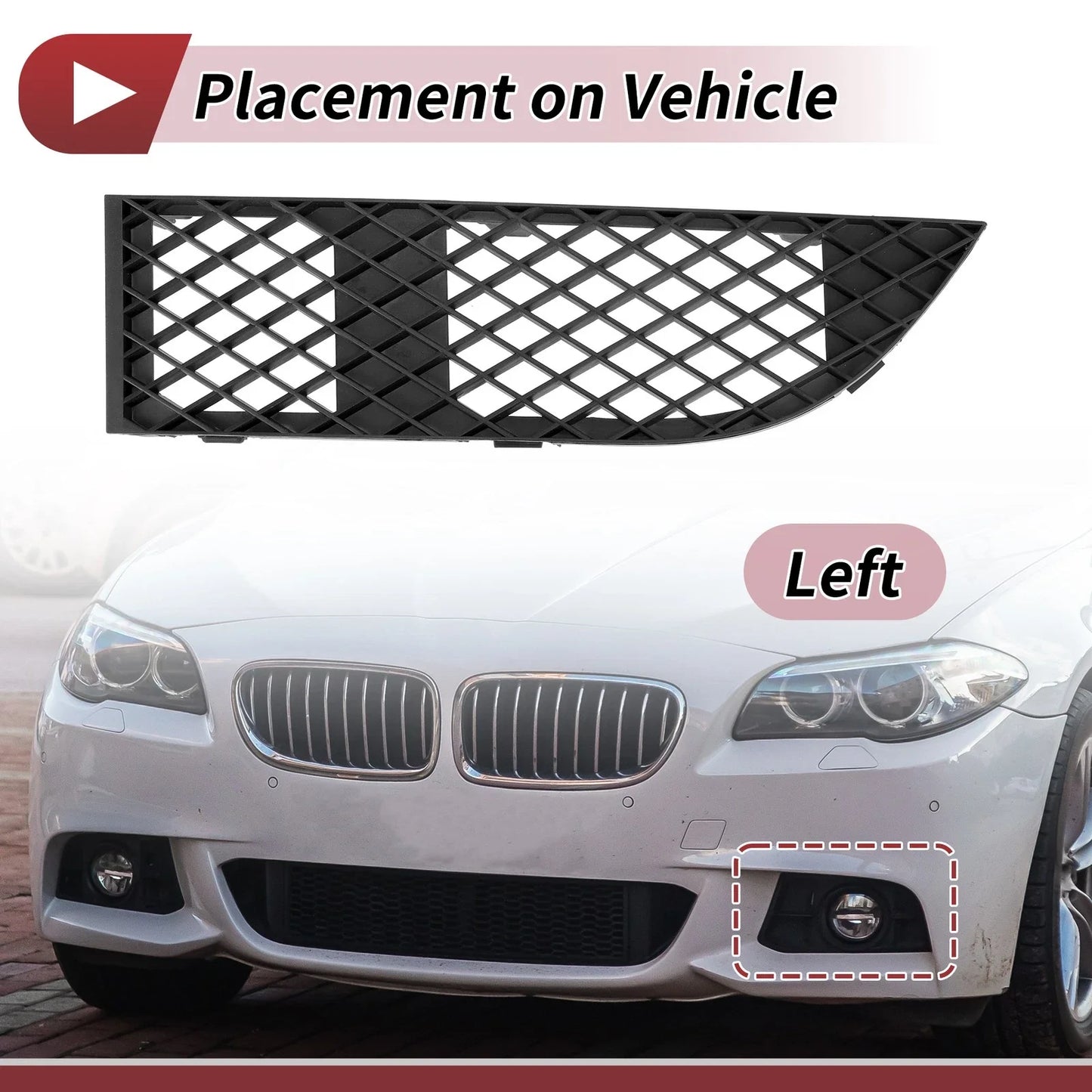 1 Pc Car Front Left Fog Light Grill for BMW 750Li (2006 - 2008)